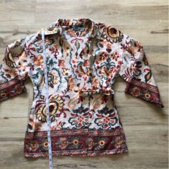Zara Multicolor Bohemian Wrap Blouse - Picture 7 of 12